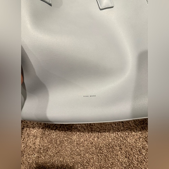 Pixie Mood Annalise Slim Tote Bag in Baby Blue Vegan Leather - Picture 7 of 10